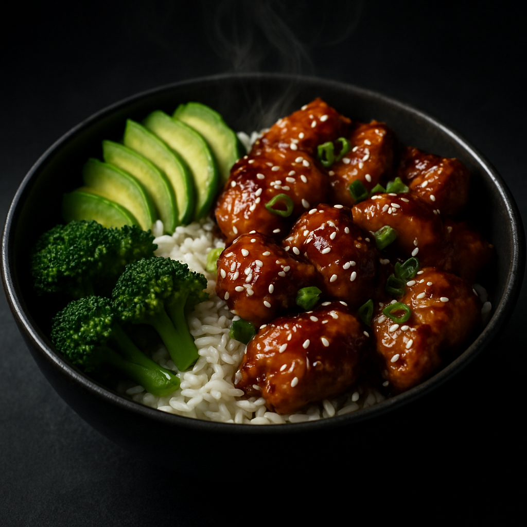 Honey garlic chicken bowl
